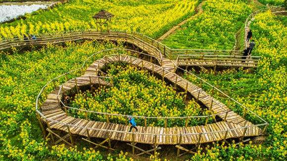 “心”型廊橋。廖濤 攝