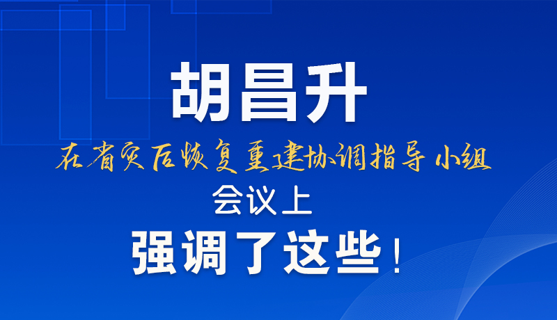 圖解|胡昌升在省災(zāi)后恢復(fù)重建協(xié)調(diào)指導(dǎo)小組會(huì)議上強(qiáng)調(diào)了這些！