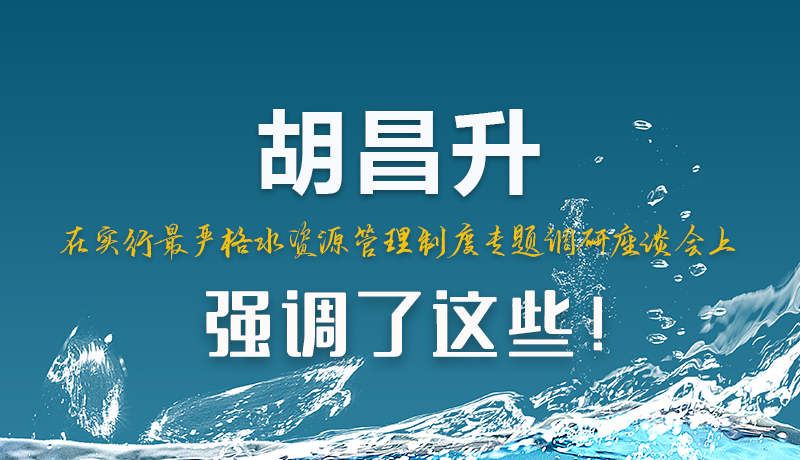 圖解|胡昌升在實(shí)行最嚴(yán)格水資源管理制度專題調(diào)研座談會(huì)上強(qiáng)調(diào)了這些！
