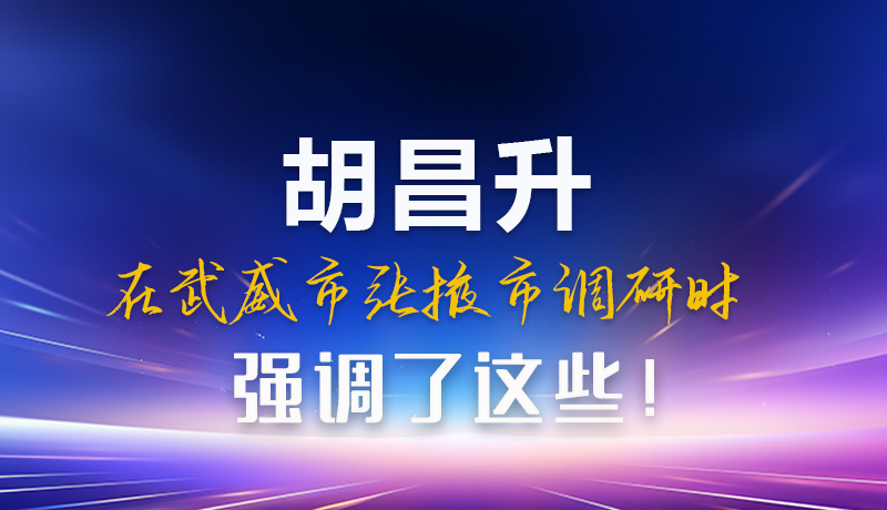 圖解|胡昌升在武威市張掖市調(diào)研時(shí)強(qiáng)調(diào)這些！